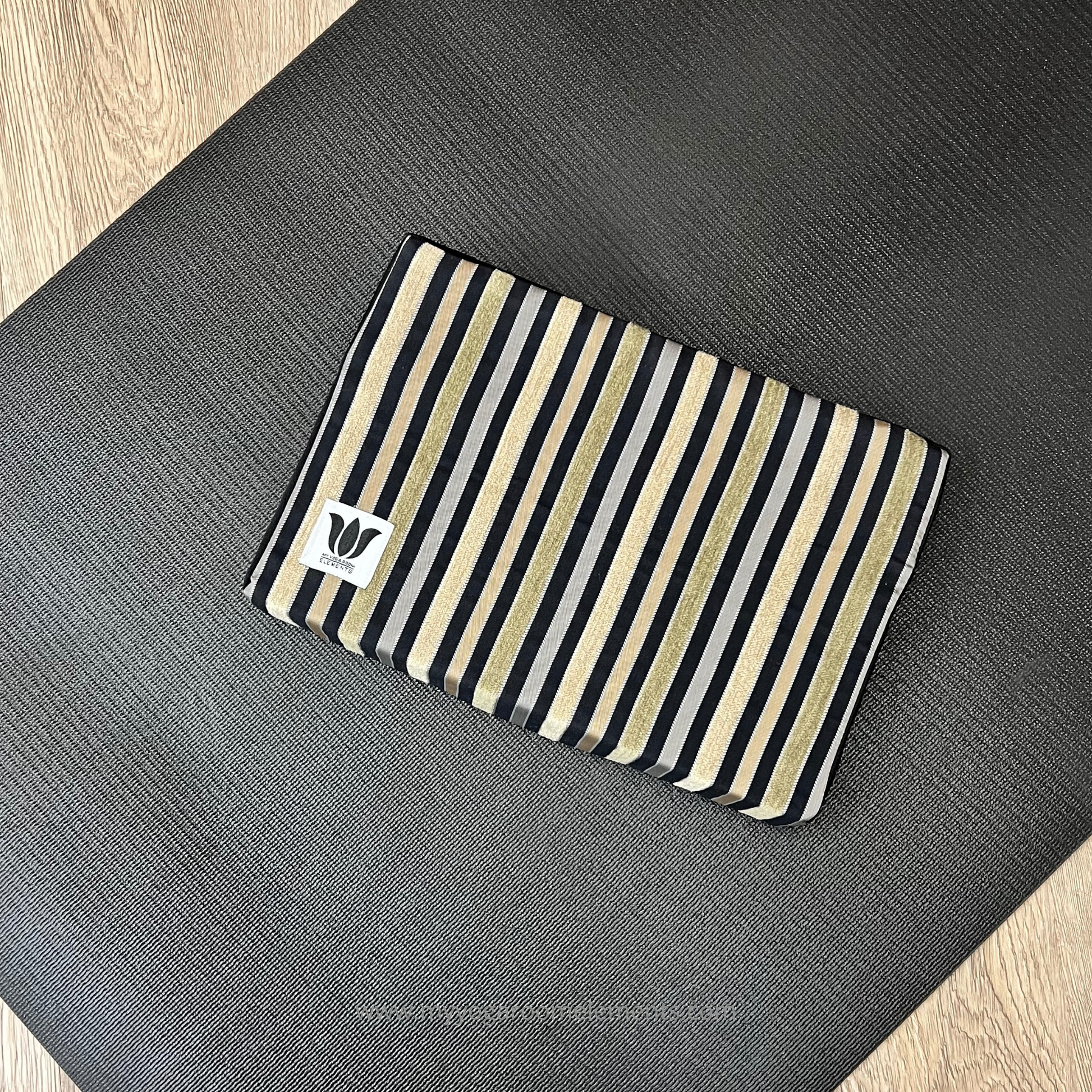 Fabric Covered Block for workouts, yoga, pilates. made in canada by my yogaroomelements striped fabric