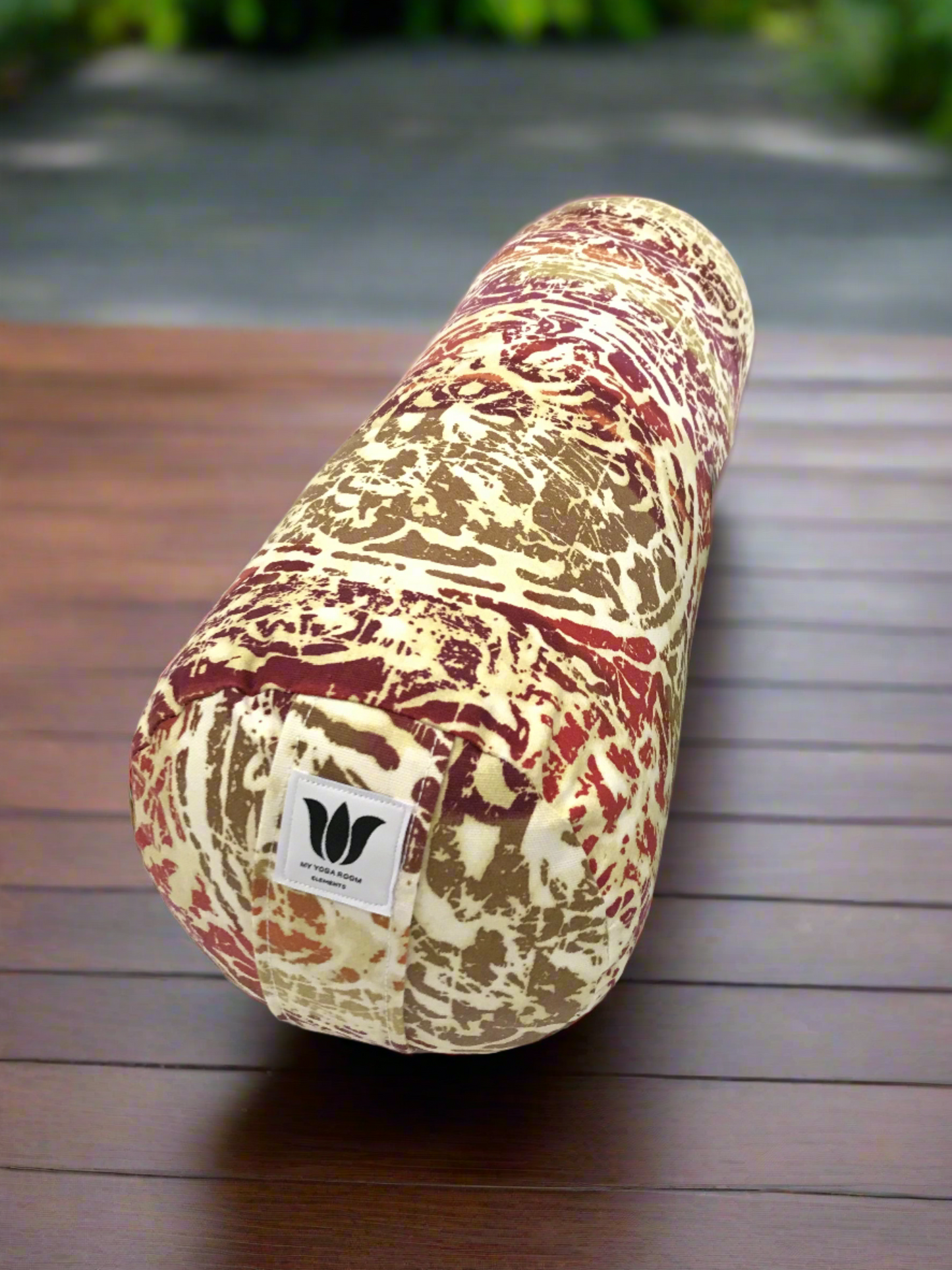 multi colour cotton fabric round yoga bolster made in canada