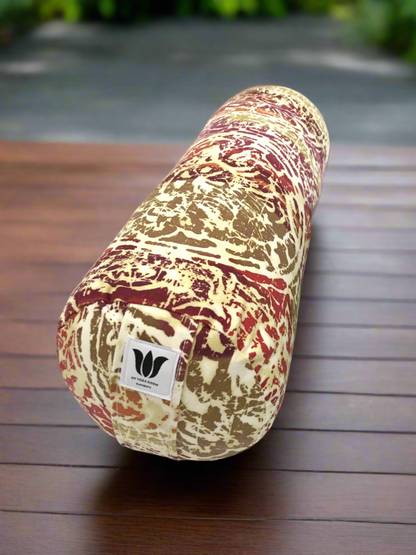 multi colour cotton fabric round yoga bolster made in canada