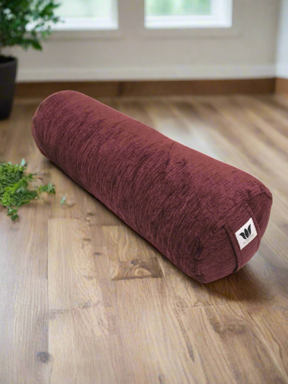 Round Yoga Bolster | Purple Solid Plush