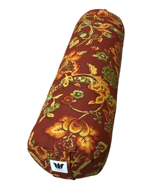 Round Yoga Bolster | Red / Orange Floral