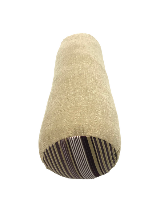 Round Yoga Bolster | Brown Purple Stripe