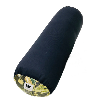 Round Yoga Bolster | Green Floral Blue