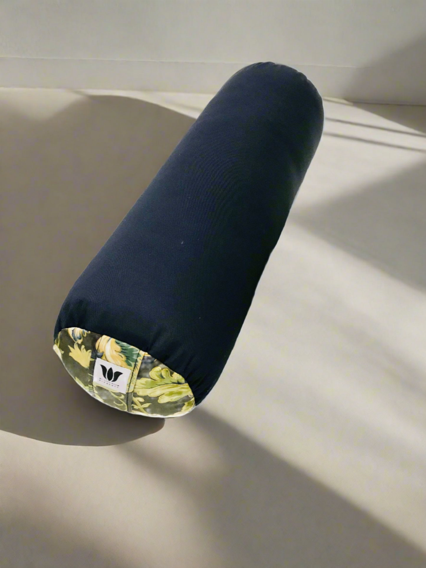 Round Yoga Bolster | Green Floral Blue