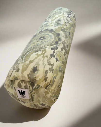 Round Yoga Bolster | Green Paisley