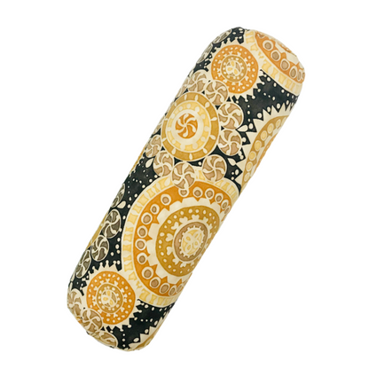 Round Yoga Bolster | Yellow Mandala