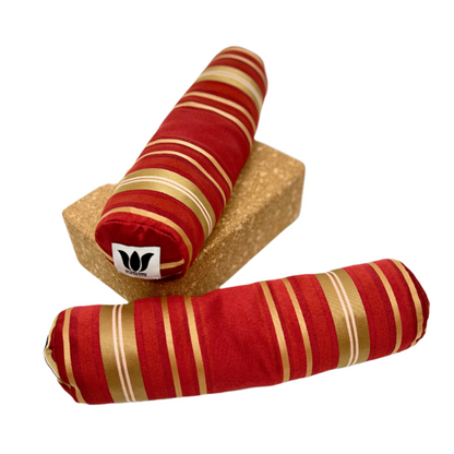 Mini Bolsters | Red Gold Stripe