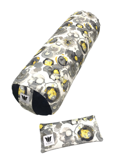 Yoga Bolster & Eye Pillow Set| Blue Grey Watercolor