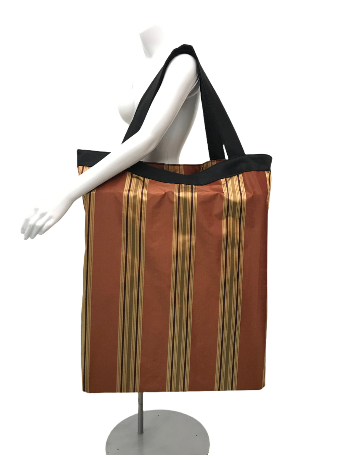 XL yoga mat bag. Carry yoga props in bronze stripe shoulder strap. Made in Canada
