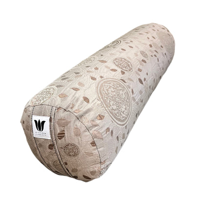 Yoga Bolster Calgary Alberta Canada Brown Bronze with subtle exotic print.