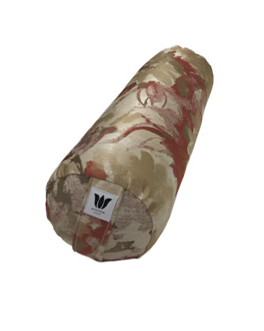 Round Yoga Bolster | Red Gold Watercolor
