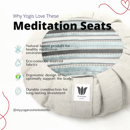 Meditation Cushion | Grey Blue Watercolor