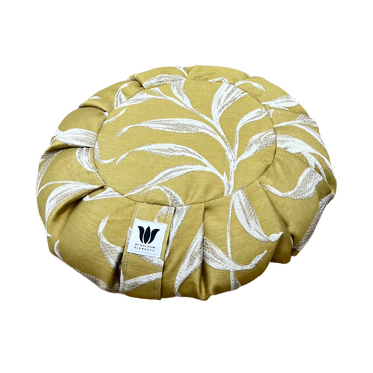 Meditation Cushion | Yellow Leaf Embroidery