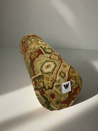 Round Yoga Bolster | Earth Tones Ikat