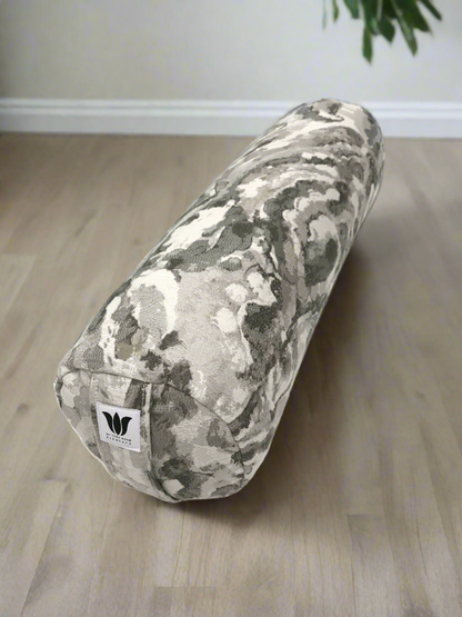 Round Yoga Bolster | Grey Marble